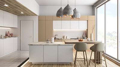 Кухня на заказ Латте - Белый матовый